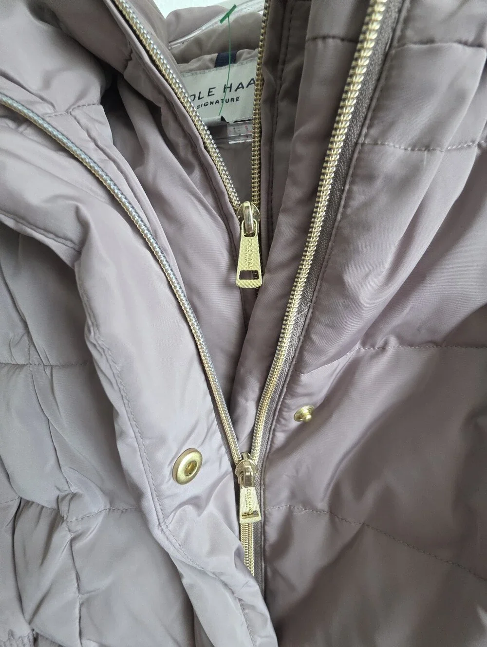 Cole Haan Signature Down Blend Puffer Coat - Mauve/Taupe - Size M